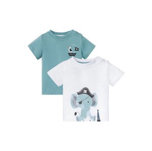 lupilu® Chlapecké triko BIO, 2 kusy (baby/infant, 86/92, modrá/bílá)