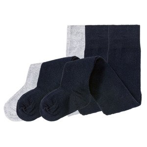 lupilu® Chlapecké punčochové kalhoty BIO, 3 kusy (98/104, světle šedá / navy modrá)
