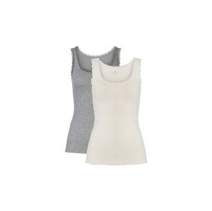 esmara® Dámská košilka, 2 kusy (S (36/38), tmavě šedá / bílá)