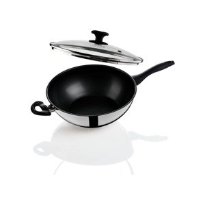 ERNESTO® Wok pánev z nerezové oceli, Ø 32 cm (s povrchovou úpravou)