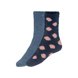 esmara® Dámské ponožky, 2 páry (adult#female, 35/38, puntíky/navy modrá/modrošedá)