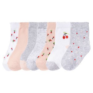 lupilu® Dívčí ponožky, 7 párů (child 2 years onwards#female, 23/26, bílá/růžová/šedá)