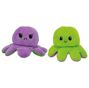 Bricks & Brands Plyšová chobotnice, oboustranná (Purple Angry – Green Happy)