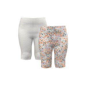 lupilu® Dívčí capri legíny, 2 kusy (110/116, vzor/bílá)