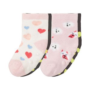lupilu® Dívčí termo ponožky, 2 páry (child 2 years onwards#female, 19/22, bílá / světle růžová)