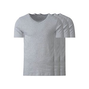 LIVERGY® Pánské spodní triko, 3 kusy (adult#male#ne, 5/M, šedá, "V" výstřih)