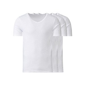LIVERGY® Pánské spodní triko, 3 kusy (adult#male#ne, 5/M, bílá, "V" výstřih)