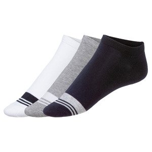 LIVERGY® Pánské nízké ponožky, 3 páry (39/42, bílá / šedá / navy modrá)