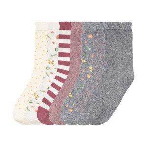 pepperts!® Dívčí ponožky s BIO bavlnou, 7 párů  (child 2 years onwards#female, 31/34, šedá / bílá / světle růžová)
