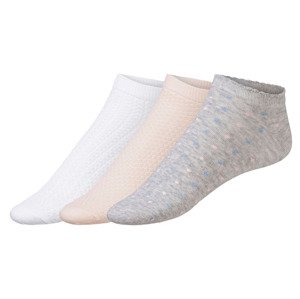 esmara® Dámské nízké ponožky, 3 páry (39/42, růžová/bílá/šedá)