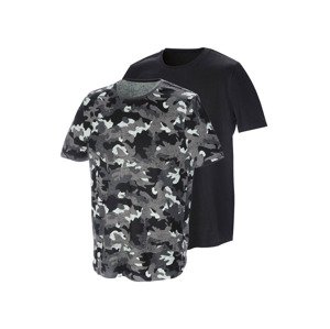 PARKSIDE® Pánské triko, 2 kusy (adult#male#ne, M (48/50), černá/vzorovaná)