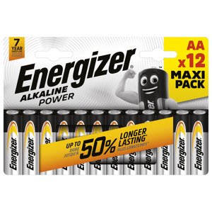 Energizer Alkalické / Knoflíkové / Nabíjecí bateri (alkalické baterie AA, 12 kusů)