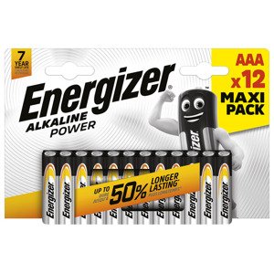 Energizer Alkalické / Knoflíkové / Nabíjecí bateri (alkalické bateire AAA, 12 kusů)