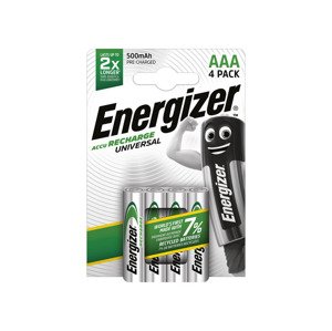 Energizer Alkalické / Knoflíkové / Nabíjecí bateri (univerzální baterie AAA NiMH 500 mAh, 4 kusy)