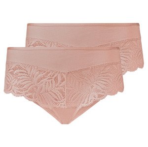 esmara® Dámské krajkové kalhotky, 2 kusy (XS (32/34), světle růžová)