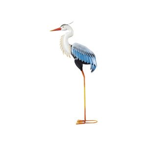 LIVARNO home Kovový dekorativní pták (modrobílá volavka)