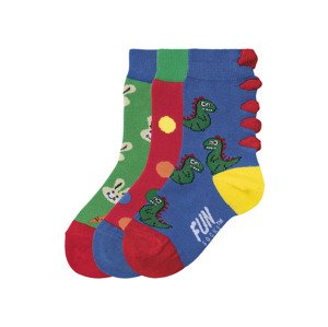 Fun Socks Dětské ponožky, 3 páry (23-28, dinosaurus)