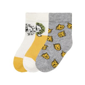 lupilu® Chlapecké ponožky s BIO bavlnou, 3 páry (11/14, žlutá/bílá/šedá)