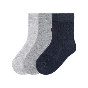 lupilu® Chlapecké ponožky s BIO bavlnou, 3 páry (19/22, navy modrá / šedá)