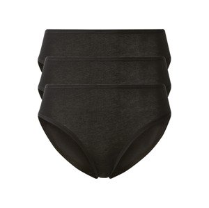 esmara® Dámské kalhotky s BIO bavlnou, 3 kusy (XS (32/34), černá)