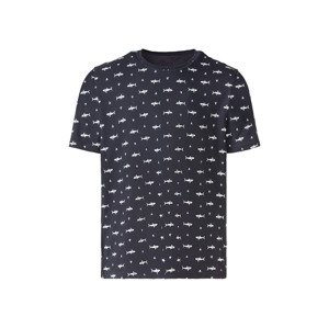 LIVERGY® Pánské triko na spaní  (L (52/54), námořnická modrá / žraloci )