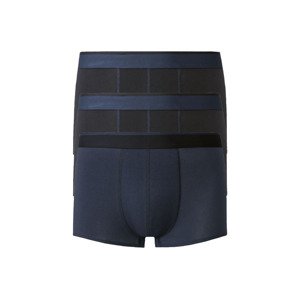 LIVERGY® Pánské boxerky, 3 kusy (5/M, černá/modrá)
