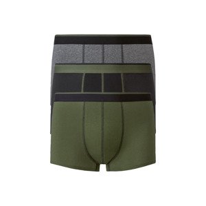 LIVERGY® Pánské boxerky, 3 kusy (5/M, černá/zelená/šedá)