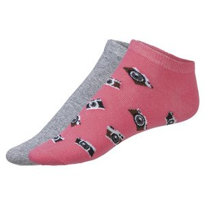 Dámské / Pánské nízké ponožky, 2 páry (35/38, světle růžová / tmavě modrá)