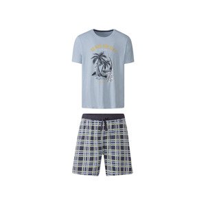 LIVERGY® Pánské pyžamo (S (44/46), námořnická modrá / bílá / kostkovaná )