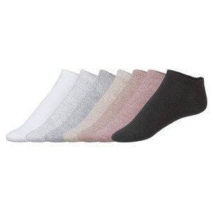 esmara® Dámské nízké ponožky, 7 párů  (35/38, béžová/růžová/bílá/šedá/černá)