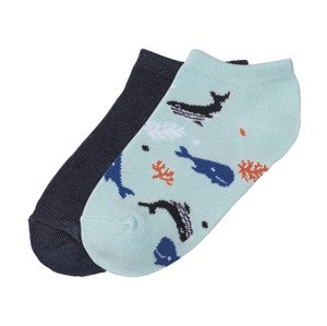 Dětské ponožky, 2 páry (23/26, velryba / navy modrá )
