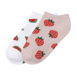 Dětské ponožky, 2 páry (31/34, jahoda / vodní meloun)