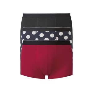 LIVERGY® Pánské boxerky, 3 kusy (5/M, černá / navy modrá / červená)