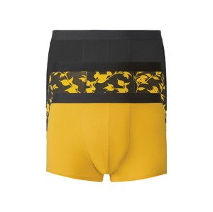 LIVERGY® Pánské boxerky, 3 kusy (5/M, černá/žlutá)