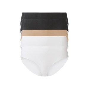 esmara® Dámské bezešvé kalhotky, 5 kusů (XS (32/34), černá/béžová/bílá)