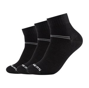 Skechers Dámské / Pánské ponožky, 3 páry (39/42, černá, normální)