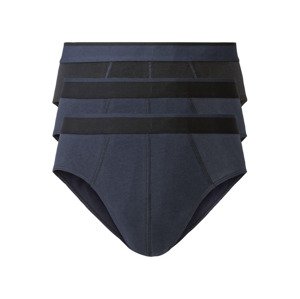 LIVERGY® Pánské slipy, 3 kusy (5/M, černá / navy modrá)