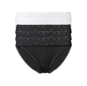 esmara® Dámské krajkové kalhotky, 5 kusů (S (36/38), černá/bílá)