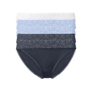 esmara® Dámské krajkové kalhotky, 5 kusů (S (36/38), navy modrá / světle modrá / bílá)