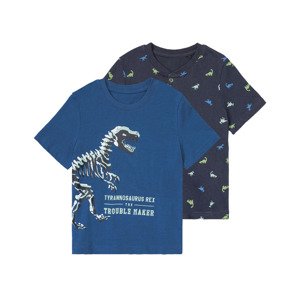 lupilu® Chlapecké triko, 2 kusy (98/104, námořnická modrá / modrá)