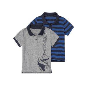 lupilu® Chlapecké polo triko, 2 kusy (98/104, navy modrá / šedá)
