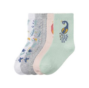 lupilu® Dívčí ponožky s BIO bavlnou, 5 párů  (23/26, růžová / šedá / světle růžová)