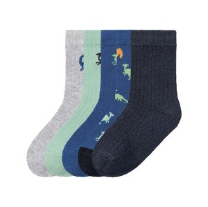 lupilu® Chlapecké ponožky s BIO bavlnou, 5 párů (19/22, šedá / modrá / zelená / navy modrá )
