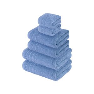 LIVARNO home Sada froté ručníků, 6dílná (modrá)