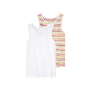 lupilu® Dívčí košilka s BIO bavlnou, 2 kusy (122/128, bílá/pruhy)