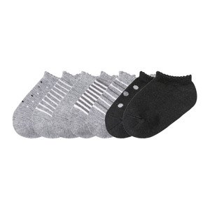 lupilu® Dívčí ponožky s bio bavlnou, 7 párů (19/22, šedá/černá)