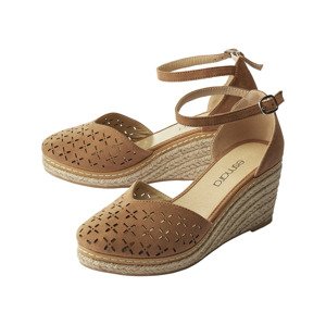 esmara® Dámské sandály na klínku (36, světle hnědá)