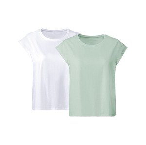esmara® Dámské triko, 2 kusy (XL (48/50), mintová/bílá)