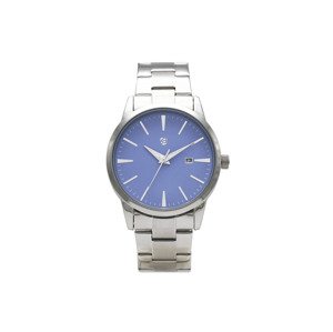 AURIOL® Pánské náramkové hodinky (modré, stříbrný řemínek)