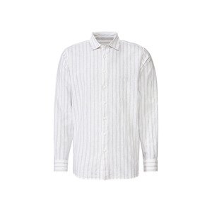 LIVERGY® Pánská lněná košile "Regular Fit" (M (39/40), pruhovaná)